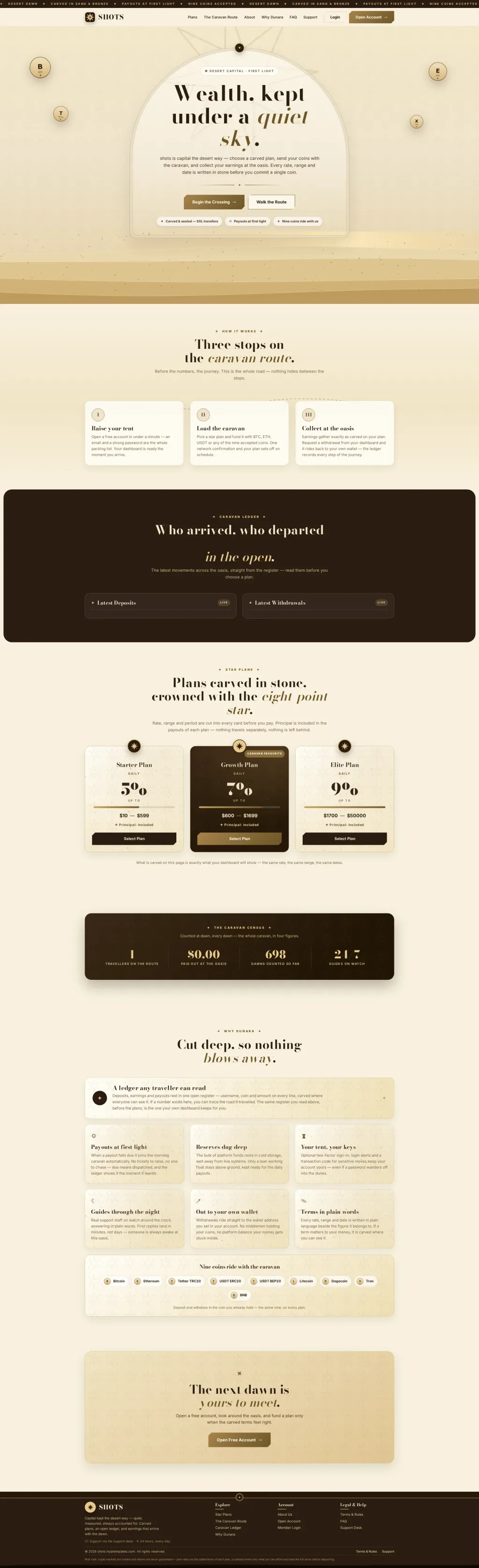DUNARA — HYIP Template Pack — GoldCoders HYIP template preview (H-TPL15)